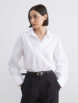 D???k Omuzlu Oversize Kad?n G?mlek