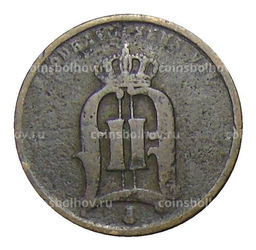 Монета 2 эре 1874 года Швеция