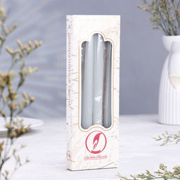 Набор свечей античных, 2.3×24.5 см, 5 ч, 55 г, 4 шт., серая