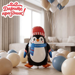 Интерьерное украшение  Фигура-шар "Пингвиненок" 60см