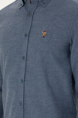 Мужская базовая рубашка цвета индиго с длинным рукавом Неожиданная скидка в корзине - U.s. polo assn фото 7