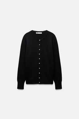 KNIT CARDIGAN WITH GEM BUTTON - Zara фото 5