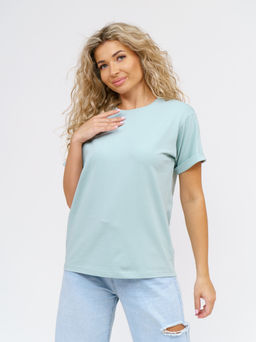 Футболка Хлопок 95%, лайкра 5% Классика аква - Ивассорти фото 11