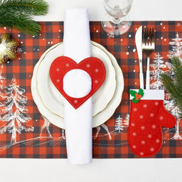 Цена за 3 шт. Конверт для столовых приборов Варежка 10х15 см, 100% п/э, фетр - Доляна фото 3