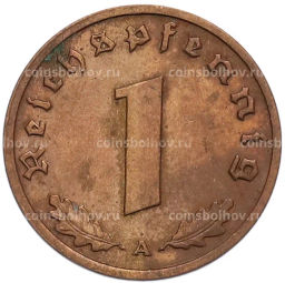 Монета 1 рейхспфенниг 1938 года A Германия