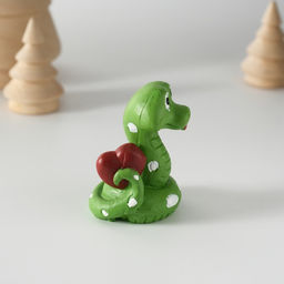 Фигурка полистоун Змейка с сердцем, 4.6?5.8 см