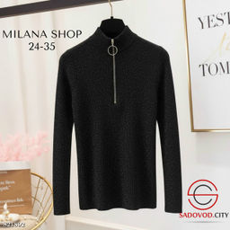 Кофта на полузамке с блестками