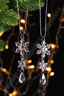 Новогодние украшения "Снежинка" 4*10 см (2 шт) SF-8019, №33