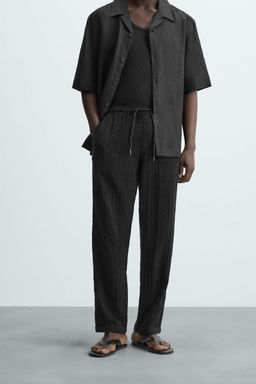 RELAXED FIT TEXTURED TROUSERS - Zara фото 2