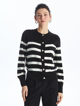 Bisiklet Yaka ?izgili Kad?n Triko H?rka