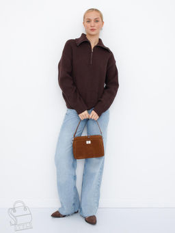 Сумка женская кожаная 6169Q brown Polina&Eiterou