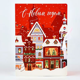 Цена за 2 шт. Складная новогодняя коробка-книга Новогодний город, 21?15?7 см