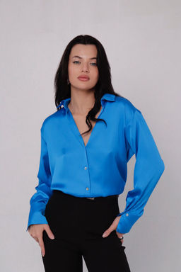 Рубашка шёлковая голубая - Martichelli фото 12