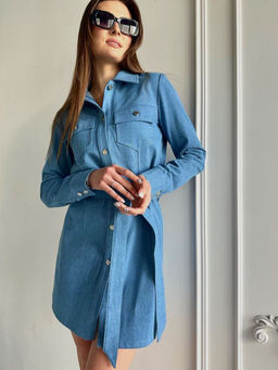 Платье AURA 3194-164 синий джинс  фото 8