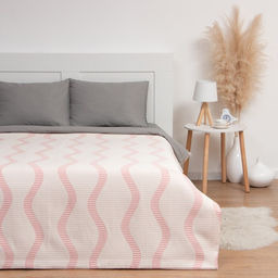 Покрывало хлопковое Этель Волны 180х2405 см, цвет розовый, 100%хлопок, 300гр/м2  фото 2