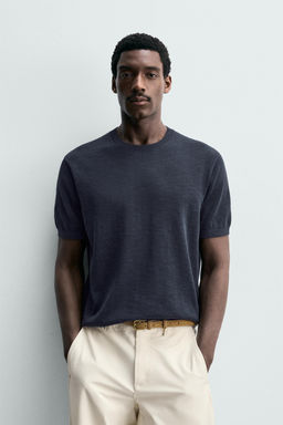 CAMISETA PUNTO REGULAR FIT / Marino