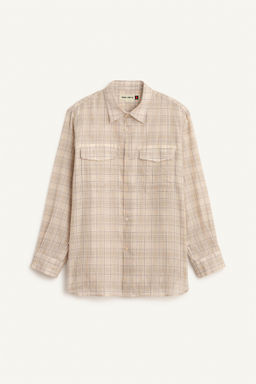 LNG SLV CHCK SHRT / Beige - Zara фото 4