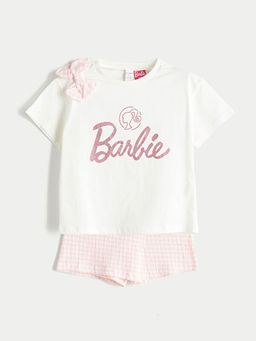 Barbie Bask?l? K?z ?ocuk Ti??rt ve ?ort 2li