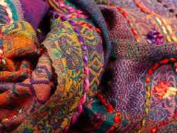 Палантин с вышивкой (шерсть 100%) в ассортименте №Тк903/58 - Ганг фото 3