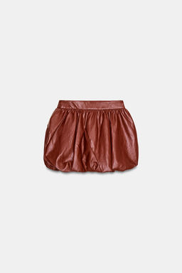 FALDA MINI GLOBO EFECTO PIEL SET / Teja - Zara фото 7