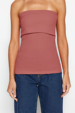 Trendyolmilla Beyaz Straplez Yaka Yandan Fermuarl? Krep Orme Bluz TWOSS23BZ00928  фото 36