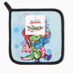 Прихватка Зимняя прогулка 17х17 см, 35% хл, 65% пэ, ватин 250 г/м2 - Доляна фото 4