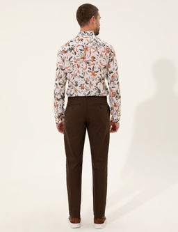 Kahverengi Regular Fit Kanvas Pantolon