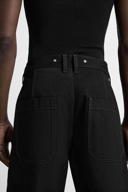 BAGGY FIT DENIM BERMUDA SHORTS WITH STITCHING - Zara фото 14