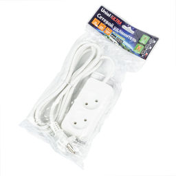 S-CU2-3 WHITE Удлинитель серии Ultra, шнур 3м., 2 гнезда, 10A, б/з. Белый. TM Uniel
