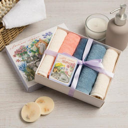 Набор махровых салфеток Любимой бабушке 30х30 см -5шт, 100% хл, 340гр/м2 - Этель фото 2