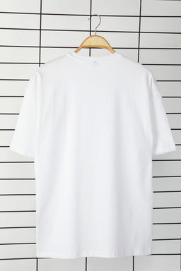 TRENDYOL MAN Beyaz Unisex Oversize/Genis Kesim Slogan Bask?l? %100 Pamuk T-Shirt TMNSS25TS00089 - Trendyolmilla фото 3