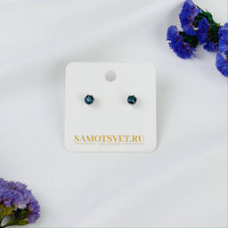 Серьги-пусеты с камнем Апатит (облагороженный)