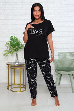 Костюм с брюками чинос, принт, черный (911-1) - Плиона фото 3