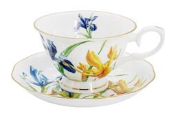 Пара чайная, 2 перс, 4 пр, 180 мл, белая, с золотистым кантом, Ирисы, Summer garden - Anna lafarg фото 5