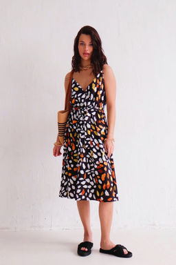 Martichelli Платье летнее чёрное с принтом  фото 4