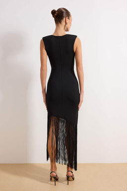 Siyah Puskul Detayl? Orme S?k/Gece Elbise TPRSS26EL00080