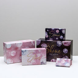 Набор подарочных коробок 10 в 1 Космос, 12 7 4 - 32.5 20 12.5 см - Дарите счастье фото 3