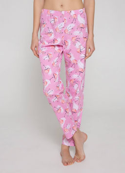 DEA MIA БРЮКИ ЖЕНСКИЕ 5301 TROUSERS (пижамные с рисунком) розовый