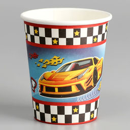 Цена за 10 шт. Стакан бумажный Тачка, 250 мл