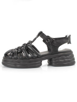 08-PEAG48-1 BLACK Босоножки женские (натуральная кожа)