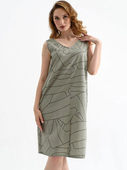 Платье Оптима Мелодия из полульна хаки фото 8