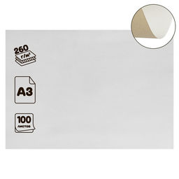 Картон хром-эрзац А3 (30х42см), 100 листов, 260 г/м2, "Ладога" немелованный, 0.35 мм