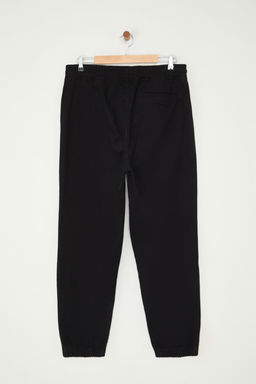 Siyah %100 Pamuk Buyuk Beden Regular Fit Beli Lastikli Baglamal? Kumas Pantolon TMNAW25AR00003 - Trendyolmilla фото 4