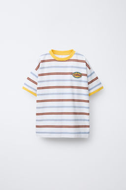 STRIPED T-SHIRT WITH EMBROIDERY