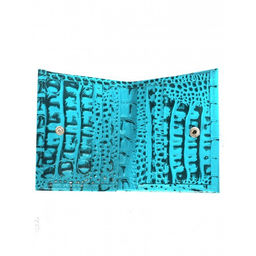 Портмоне женское Croco-ПР-905 натуральная кожа 2 отд, 8 карм, бирюза кайман (72) 264622  фото 3