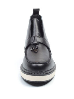 01-5172-1 BLACK Ботинки женские демисезонные (натуральная кожа, байка)