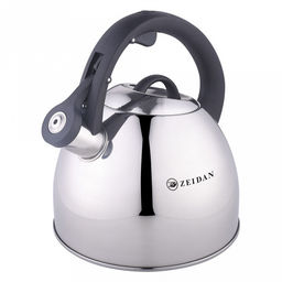 Чайник из нержавеющей стали "Zeidan" 3л, со свистком, фиксированная бакелитовая ручка, капсулированное индукционное дно, подарочная коробка (Китай) Подходит для всех видов плит, включая индукционную!