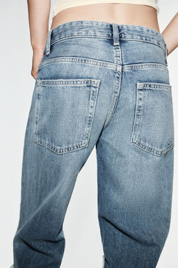 TRF HIGH-WAIST STRAIGHT JEANS WITH SHINY DETAILS - Zara фото 12
