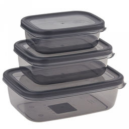 Контейнер пластмассовый набор 3шт: 0,4л, 0,67л, 1,2л, полипропилен (Россия)