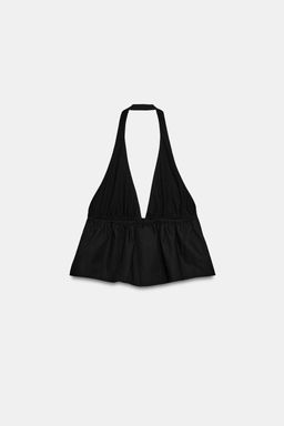 TOP HALTER POPEL?N / Negro